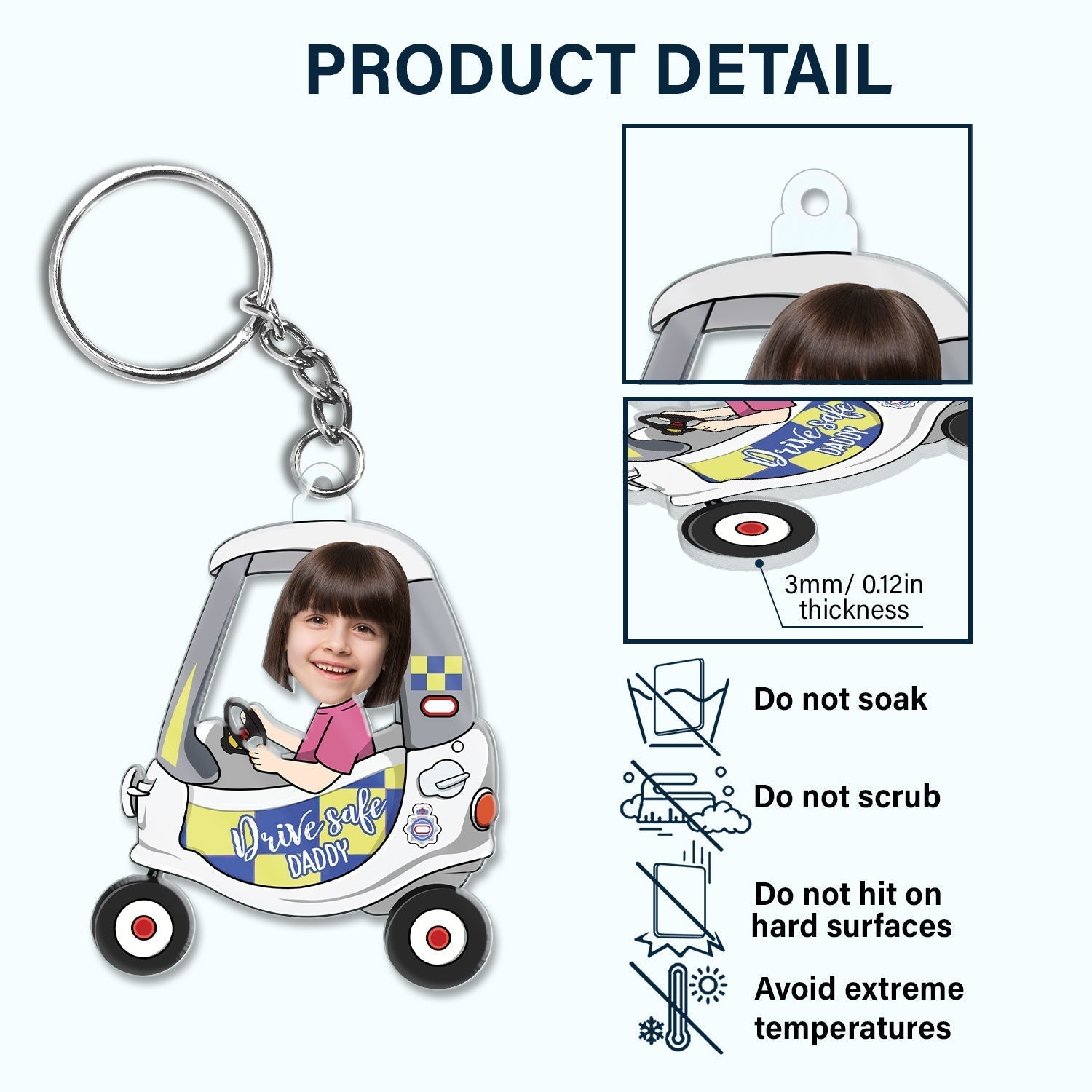 Personalized Happy Camper Keychain Custom Name Gift for Couples