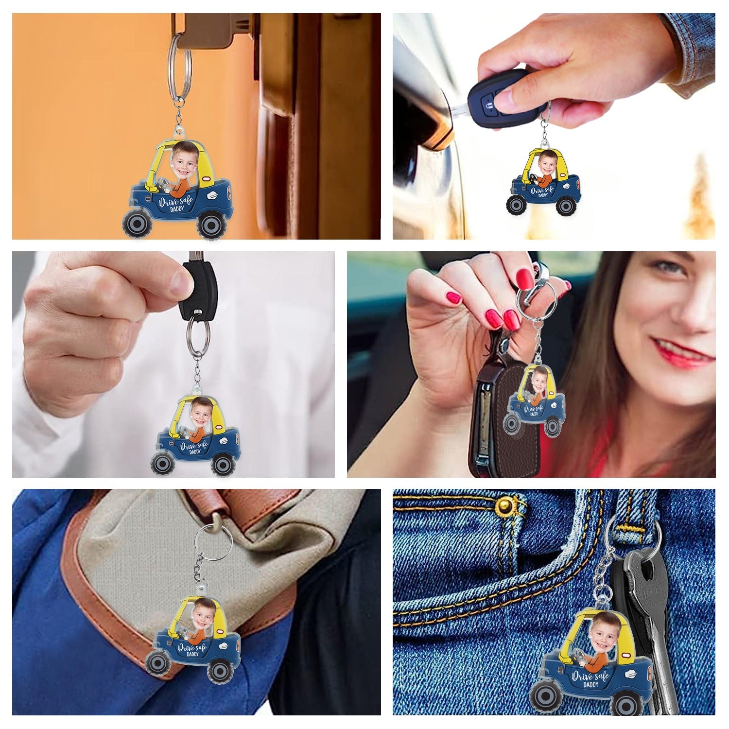 Personalized Happy Camper Keychain Custom Name Gift for Couples