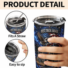 Load image into Gallery viewer, Personalized 20oz Stainless Steel Tumbler for Truck Driver Gift - American Flag &amp; Eagle Design
