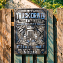 Load image into Gallery viewer, Personalized Metal Sign Custom Name Truck Driver Gift
