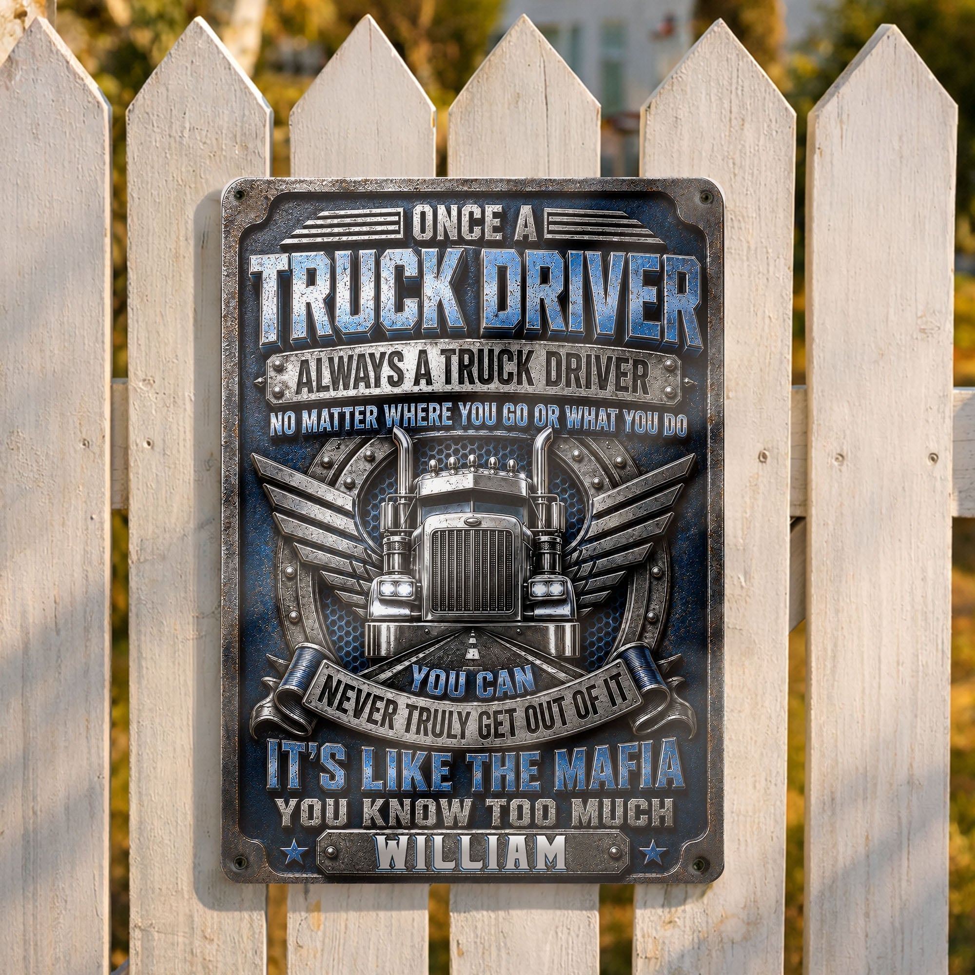 Personalized Metal Sign Custom Name Truck Driver Gift