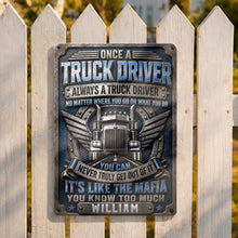 Load image into Gallery viewer, Personalized Metal Sign Custom Name Truck Driver Gift
