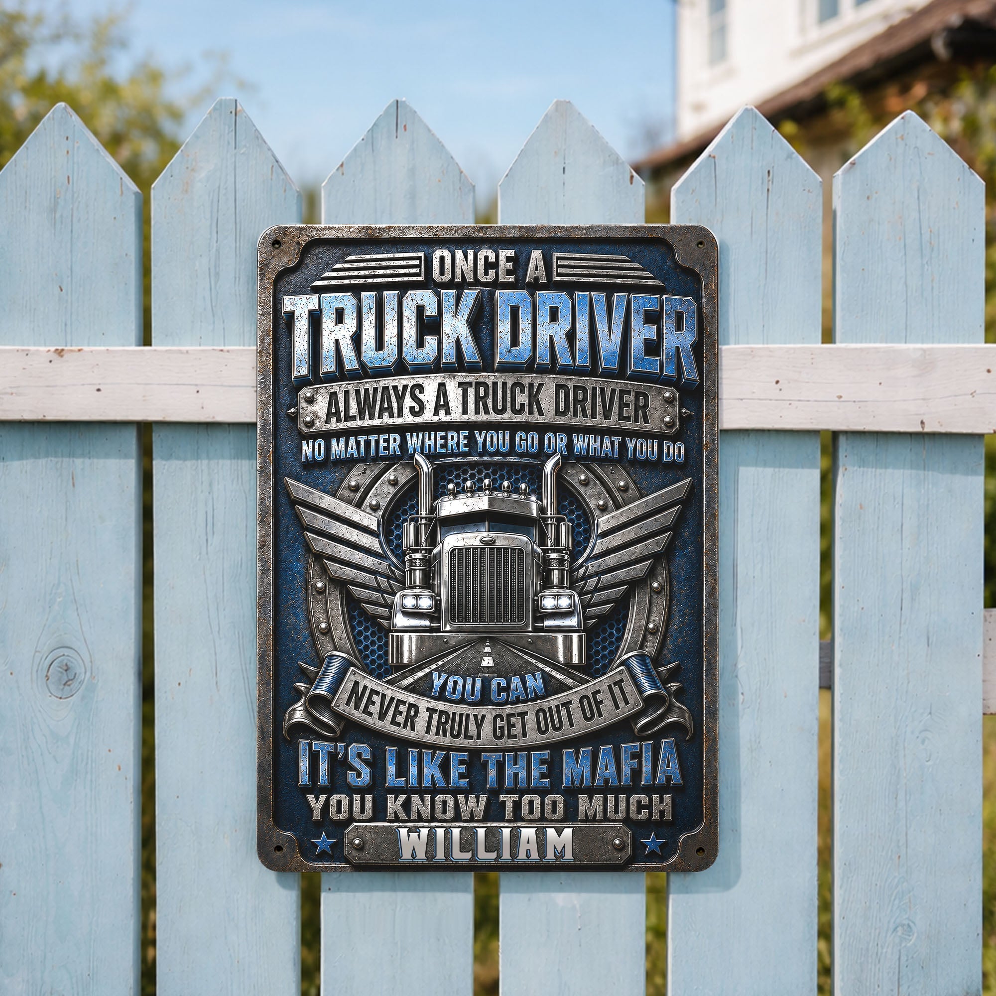 Personalized Metal Sign Custom Name Truck Driver Gift