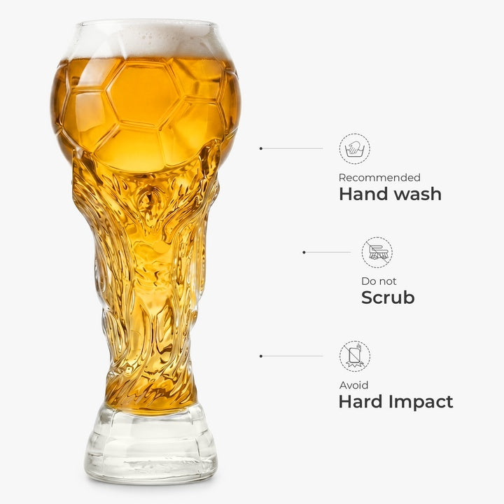 Personalized Trophy Beer Glass for Football Lovers - Custom Gift