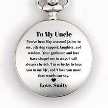 Load image into Gallery viewer, Personalized Silver Pocket Watch Custom Gift for Uncle
