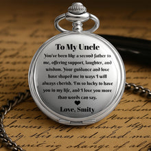 Load image into Gallery viewer, Personalized Silver Pocket Watch Custom Gift for Uncle
