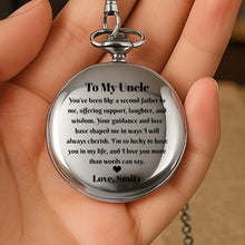 Load image into Gallery viewer, Personalized Silver Pocket Watch Custom Gift for Uncle
