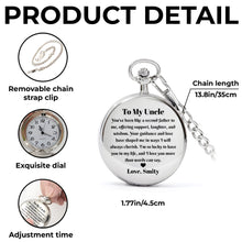 Load image into Gallery viewer, Personalized Silver Pocket Watch Custom Gift for Uncle
