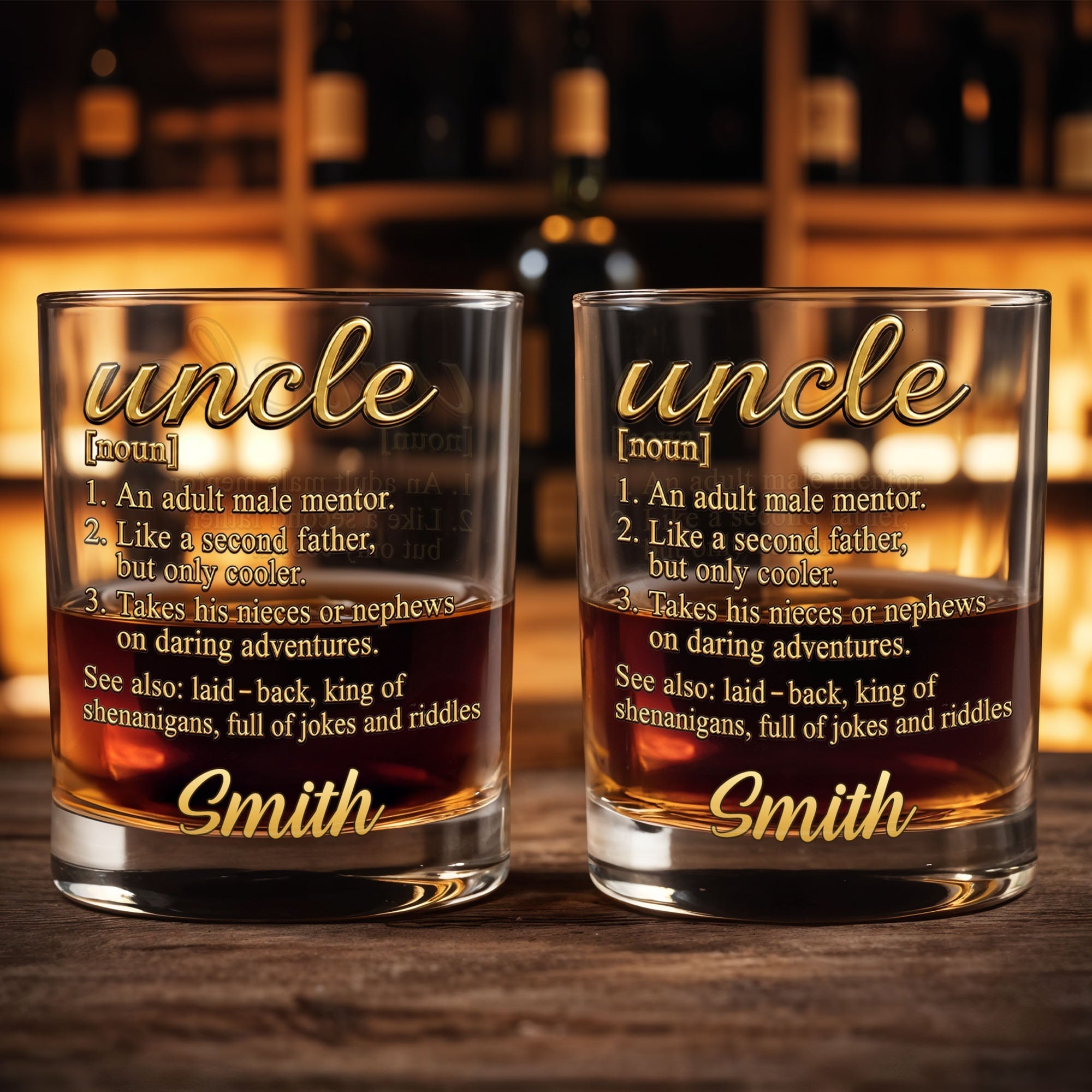 Personalized Custom Whiskey Glass Unique Gift for Uncle
