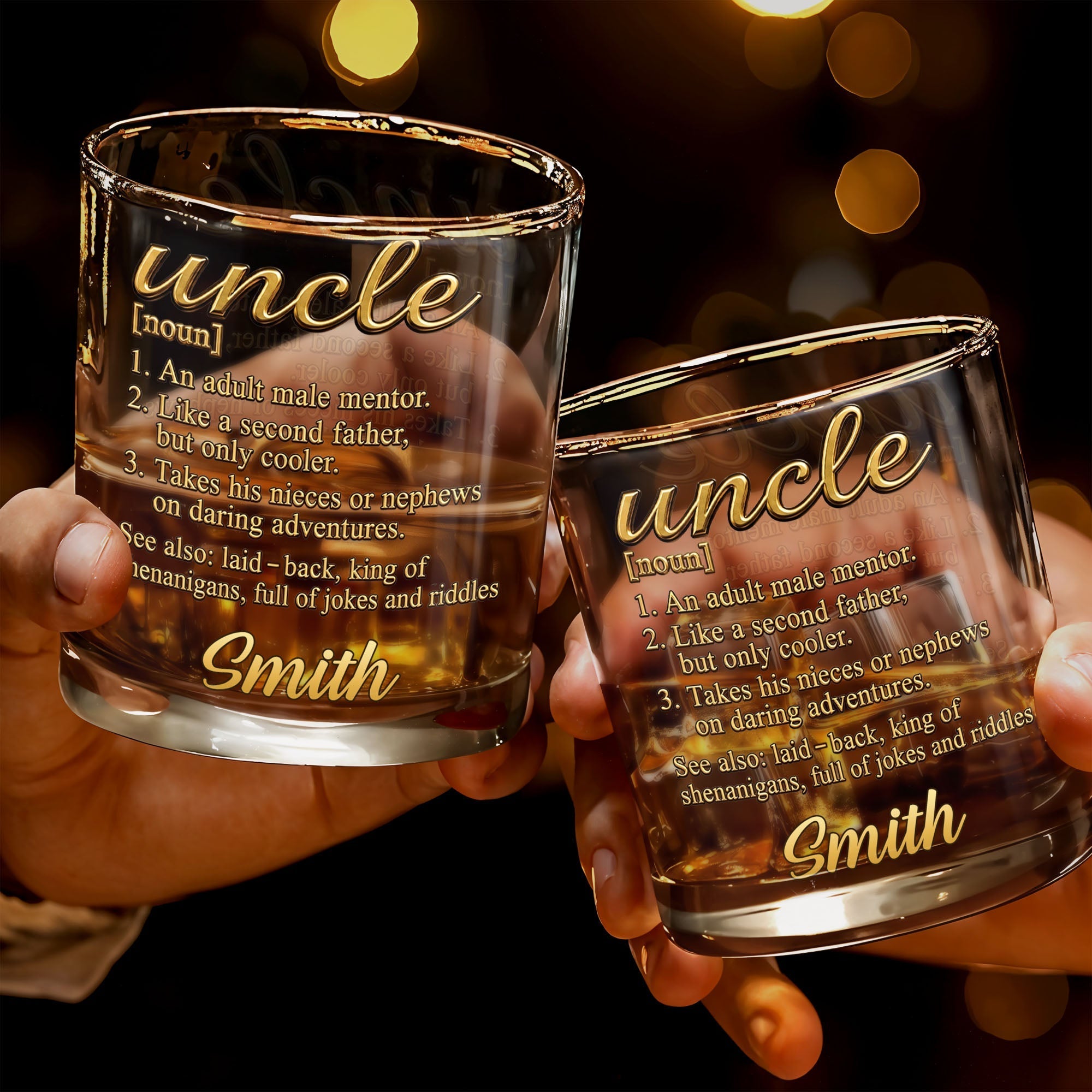 Personalized Custom Whiskey Glass Unique Gift for Uncle