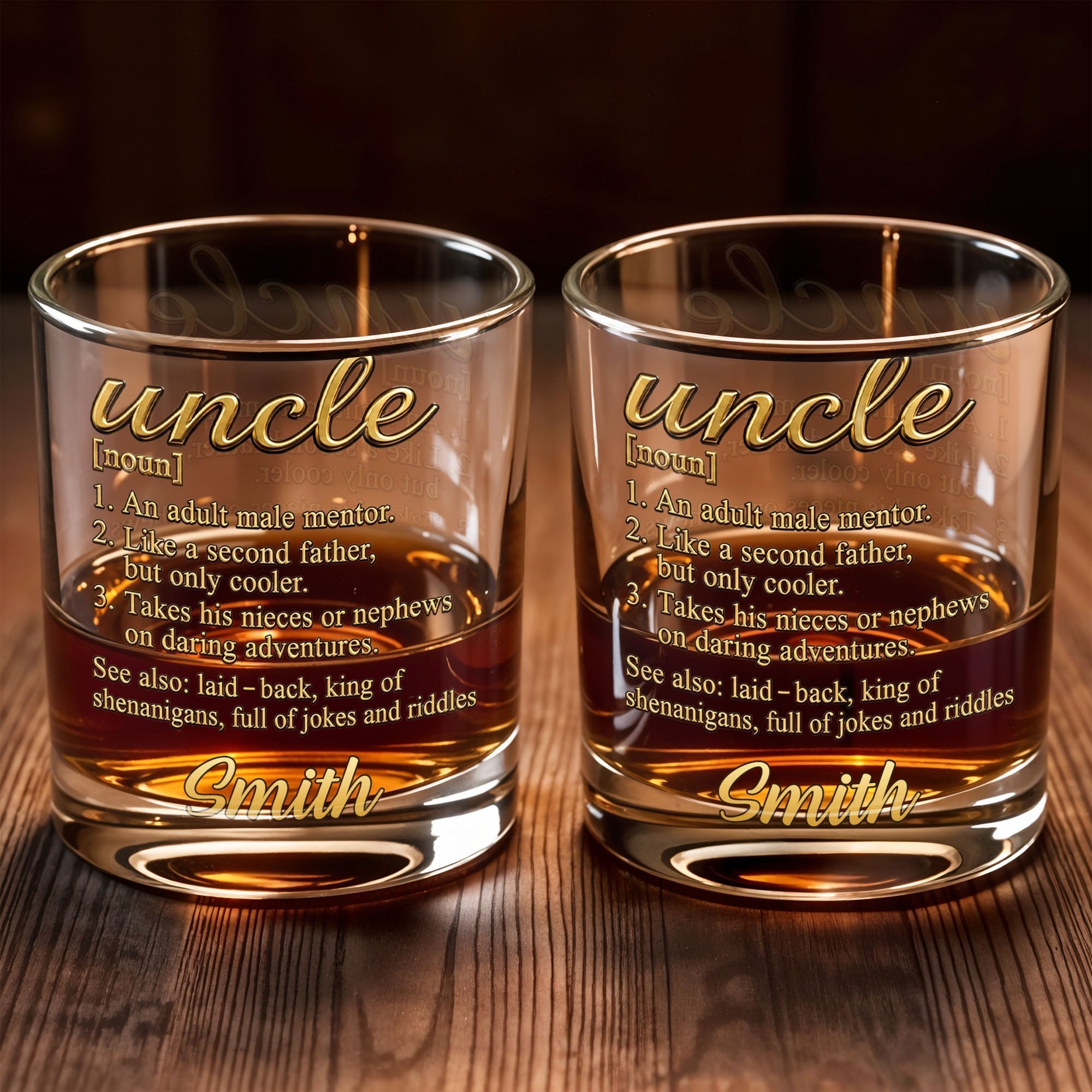 Personalized Custom Whiskey Glass Unique Gift for Uncle