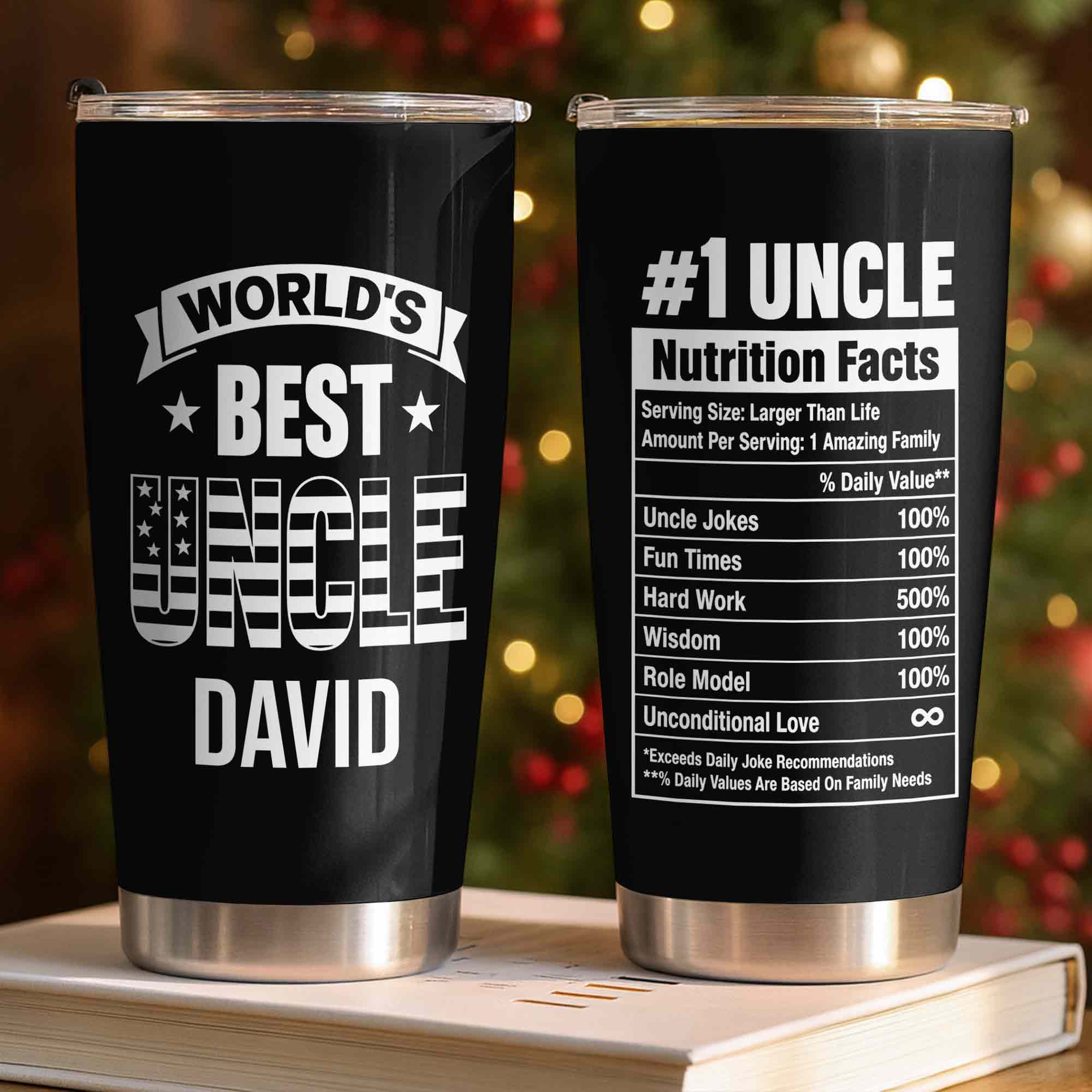 Personalized Stainless Steel Tumbler World's Best Uncle Gift