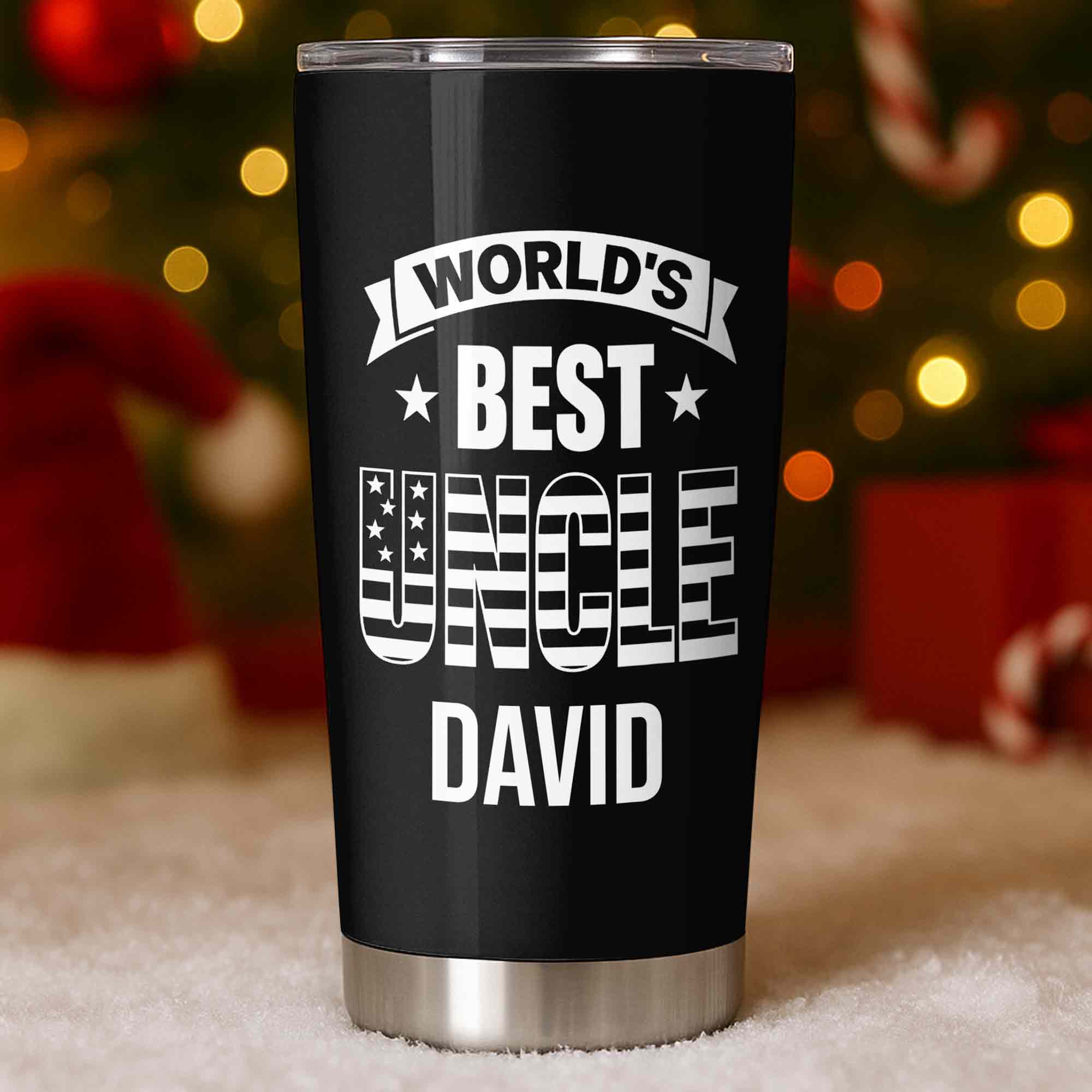 Personalized Stainless Steel Tumbler World's Best Uncle Gift
