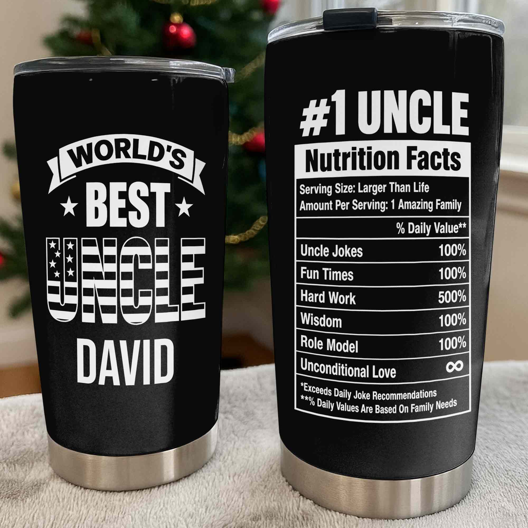Personalized Stainless Steel Tumbler World's Best Uncle Gift