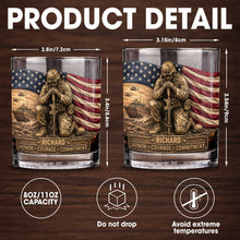 Load image into Gallery viewer, Personalized Custom Whiskey Glass with American Flag Gift for Dad
