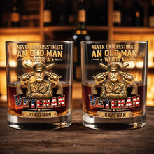 Load image into Gallery viewer, Personalized Custom Whiskey Glass Veteran Gift for Dad
