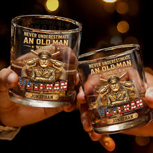 Load image into Gallery viewer, Personalized Custom Whiskey Glass Veteran Gift for Dad
