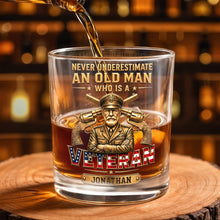 Load image into Gallery viewer, Personalized Custom Whiskey Glass Veteran Gift for Dad
