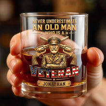 Load image into Gallery viewer, Personalized Custom Whiskey Glass Veteran Gift for Dad
