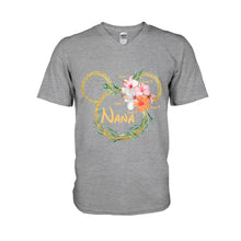 Load image into Gallery viewer, Personalized Floral Mouse Ears T-Shirt for Grandma - Custom Nana Gift
