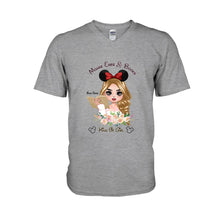 Load image into Gallery viewer, Personalized Mouse Ears &amp; Books T-Shirt for Girls - Custom Name Gift
