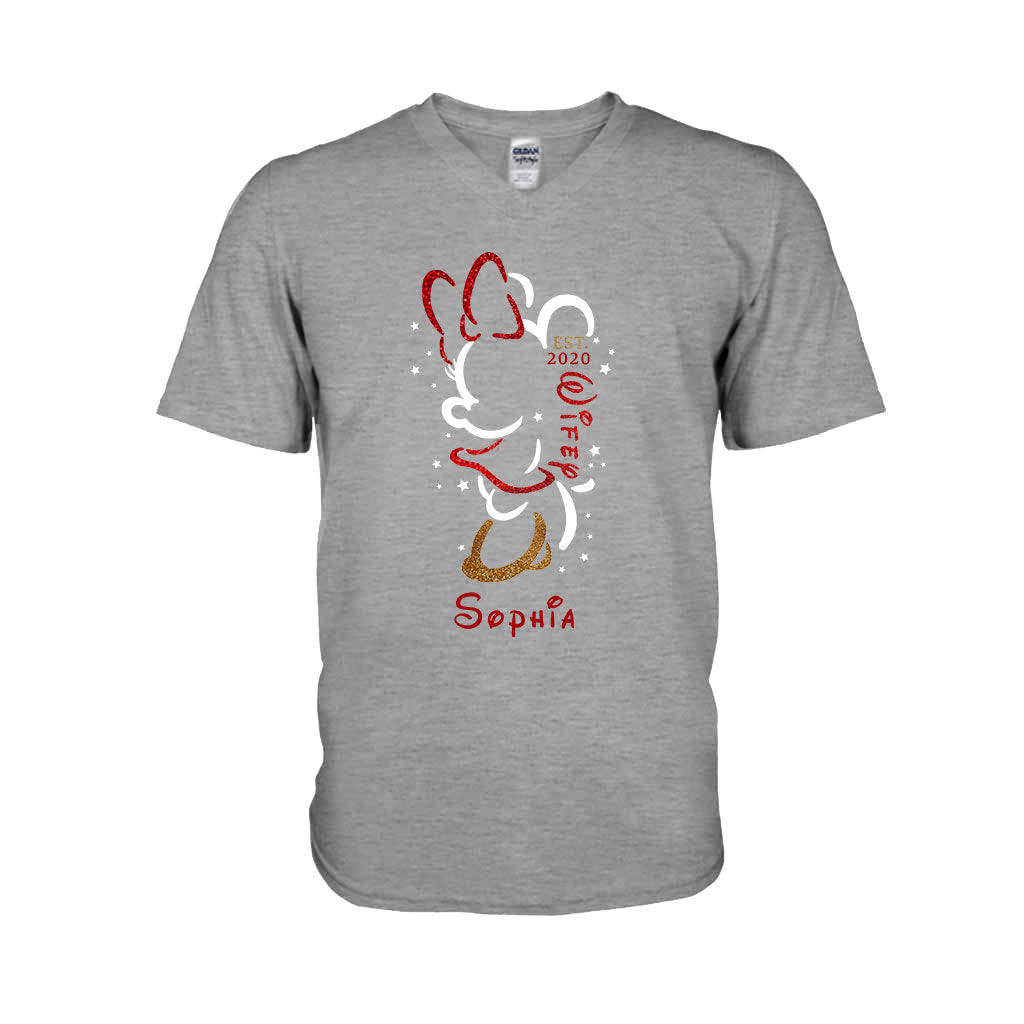 Personalized Couple T-Shirt and Hoodie Set with Names for Anniversary Gift