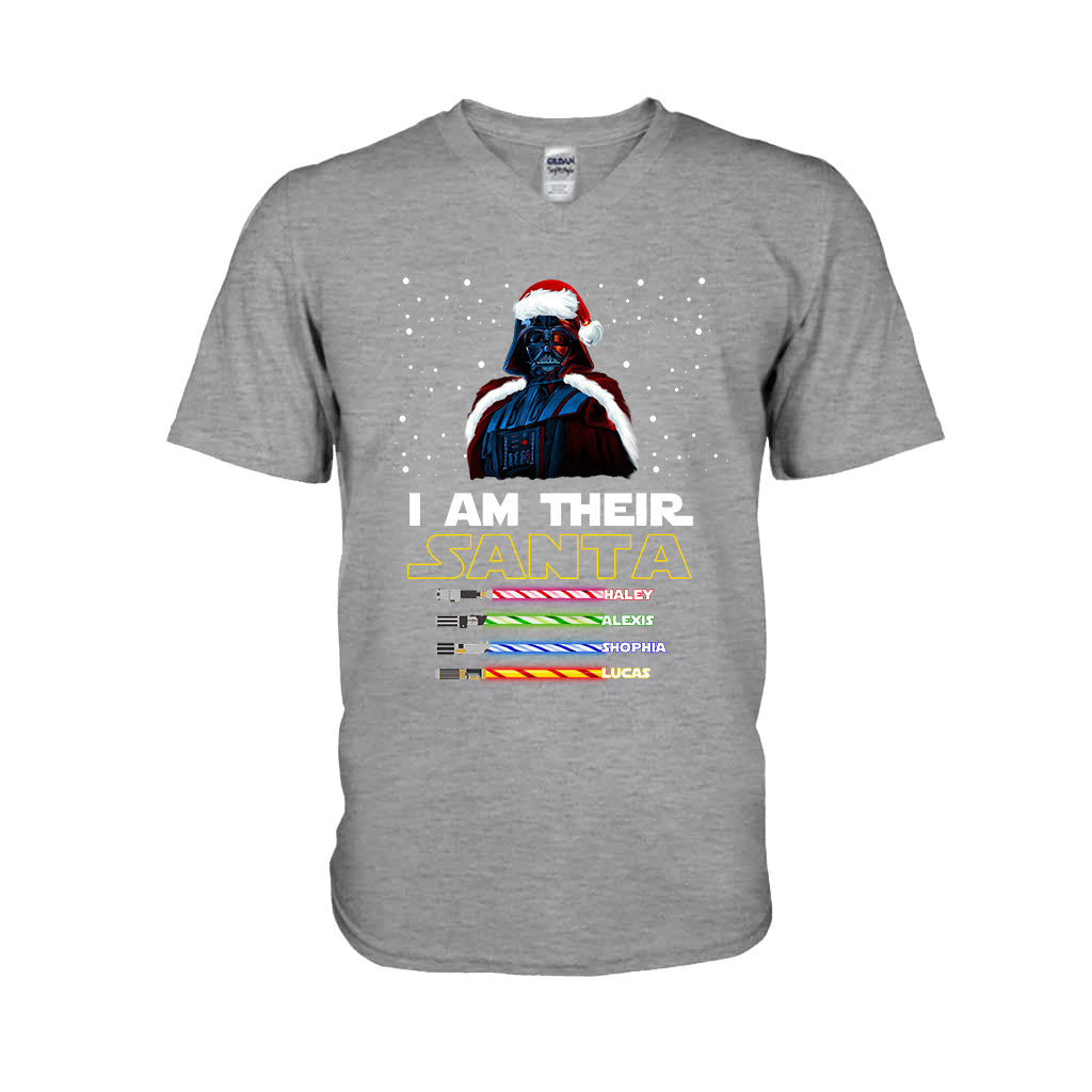 Personalized Christmas T-Shirt & Hoodie Gift for Dad - I Am Their Santa