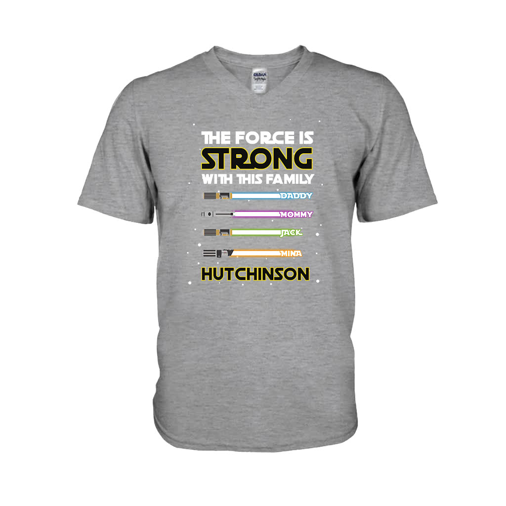 Personalized Family T-Shirt Custom Name The Force Is Strong Gift