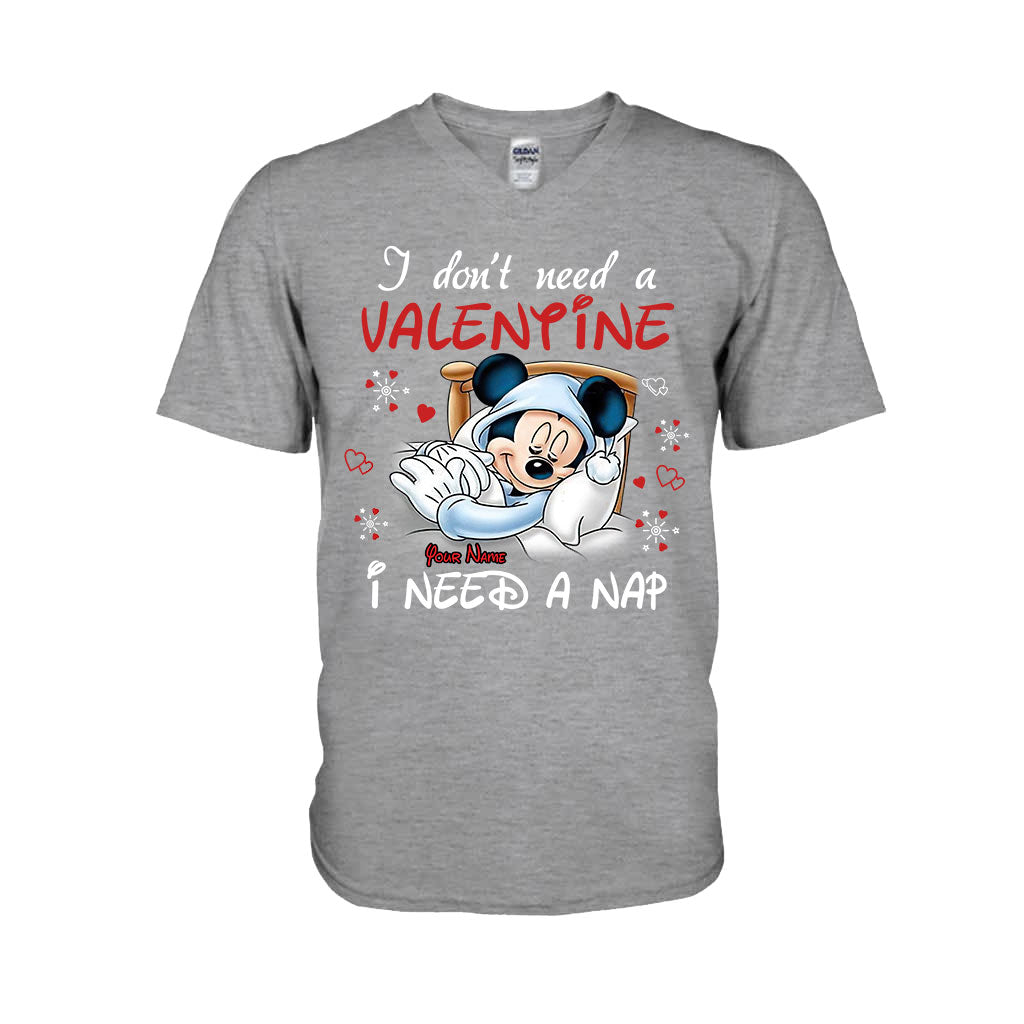 Personalized Valentine T-shirt with Mickey Mouse Design for Her