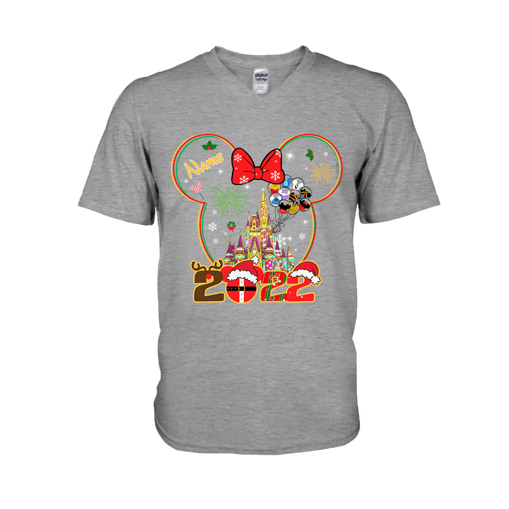 Personalized Christmas Mouse T-shirt & Hoodie for Kids - Custom Name Gift
