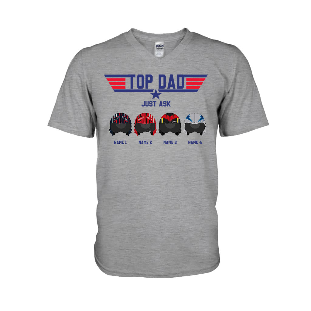 Personalized Top Dad T-shirt & Hoodie Custom Names Gift for Father's Day