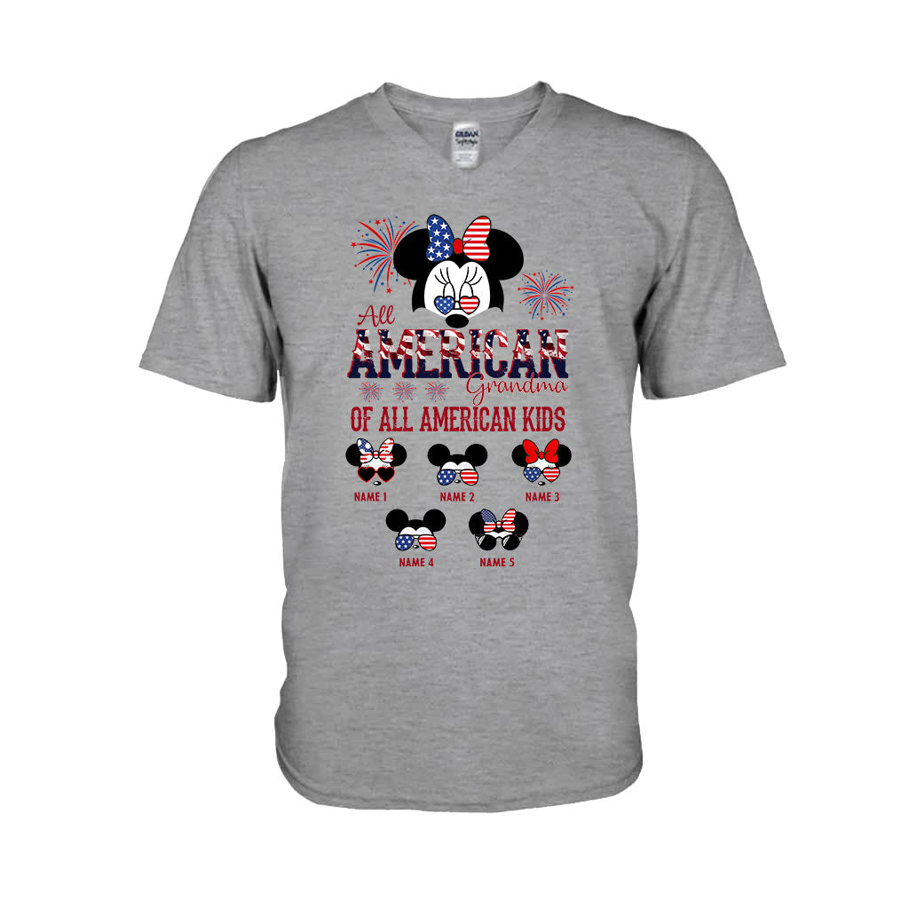 Personalized All American Grandma T-Shirt Hoodie Custom Names Gift