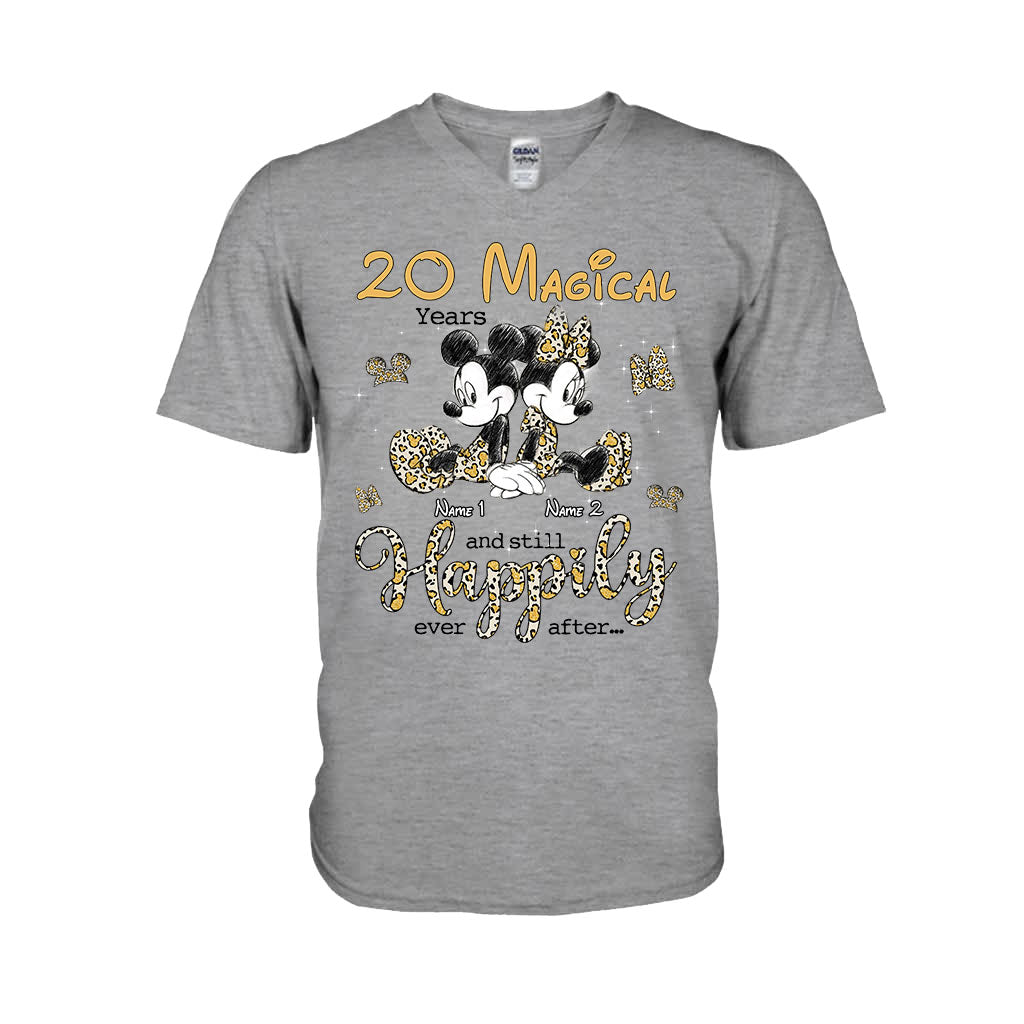 Personalized Couple T-shirt and Hoodie with Custom Names for Anniversary
