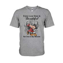 Load image into Gallery viewer, Personalized Love Story Mouse T-Shirt &amp; Hoodie Gift for Couples
