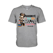 Load image into Gallery viewer, Personalized Teacher T-Shirt and Hoodie Goodbye Suntan Hello Lesson Plan Gift
