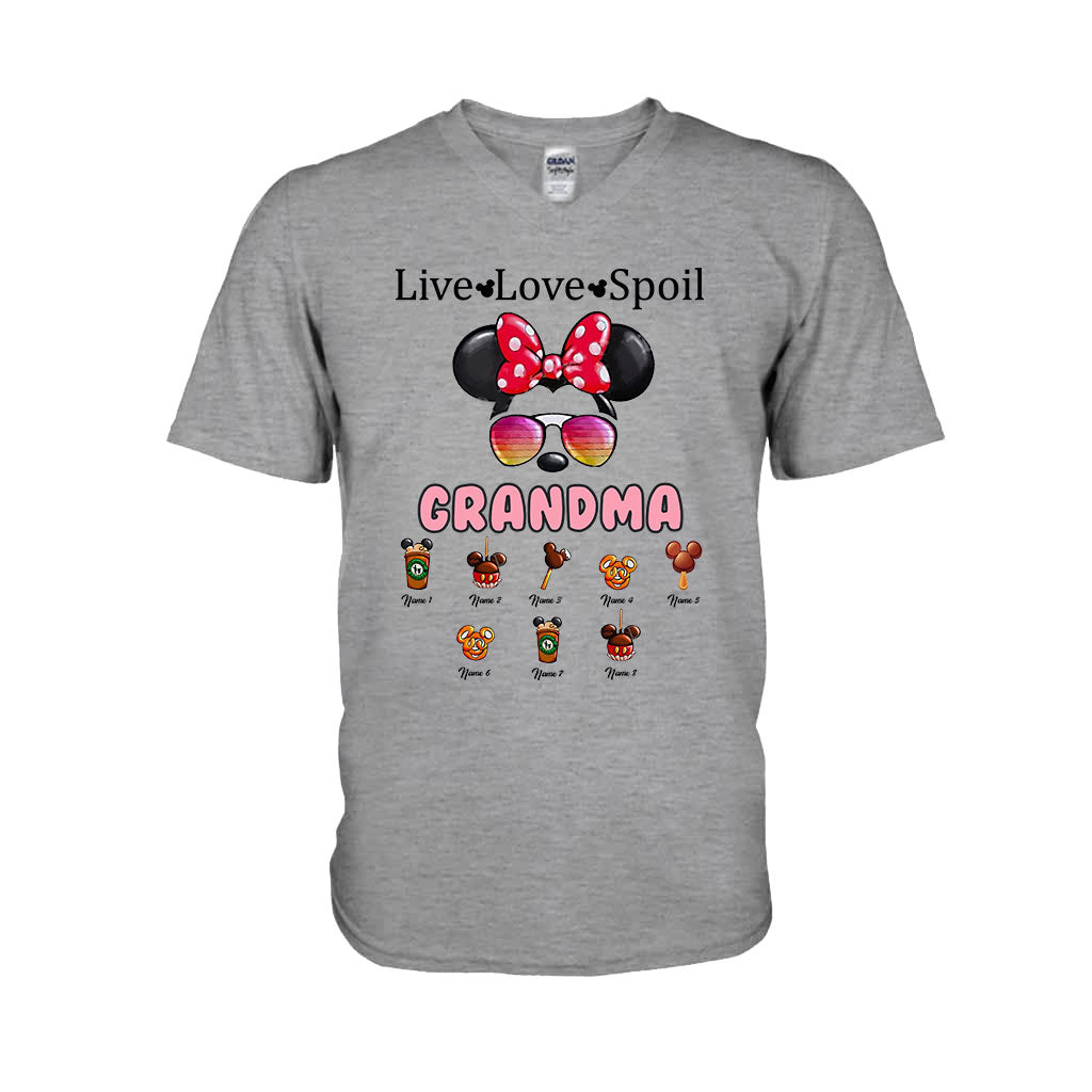 Personalized Live Love Spoil Mouse T-shirt for Grandma