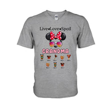 Load image into Gallery viewer, Personalized Live Love Spoil Mouse T-shirt for Grandma
