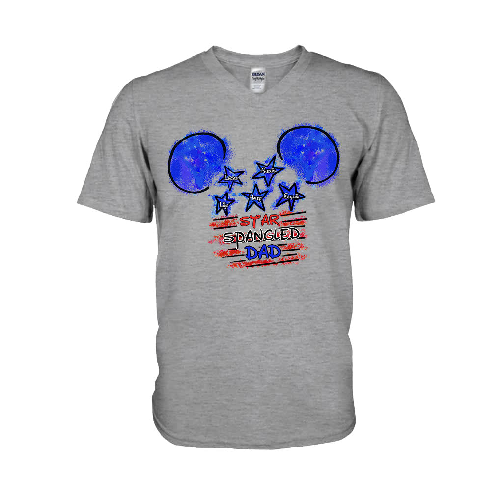 Personalized Star Spangled Dad T-Shirt & Hoodie Gift for Father's Day