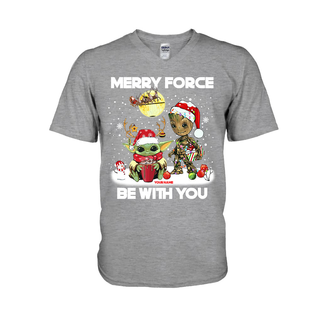 Personalized Merry Force Be With You Christmas T-shirt & Hoodie Gift