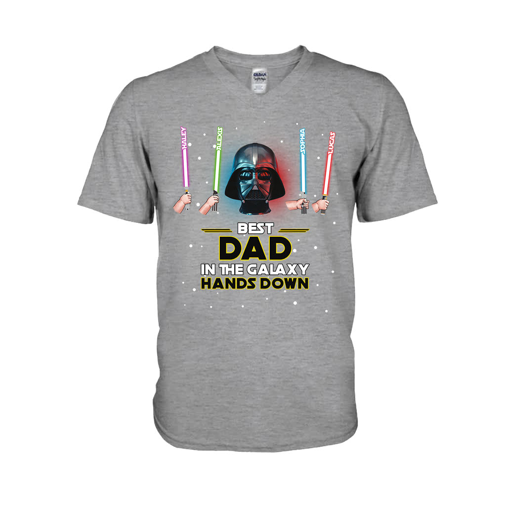 Personalized Best Dad in the Galaxy T-shirt & Hoodie Gift