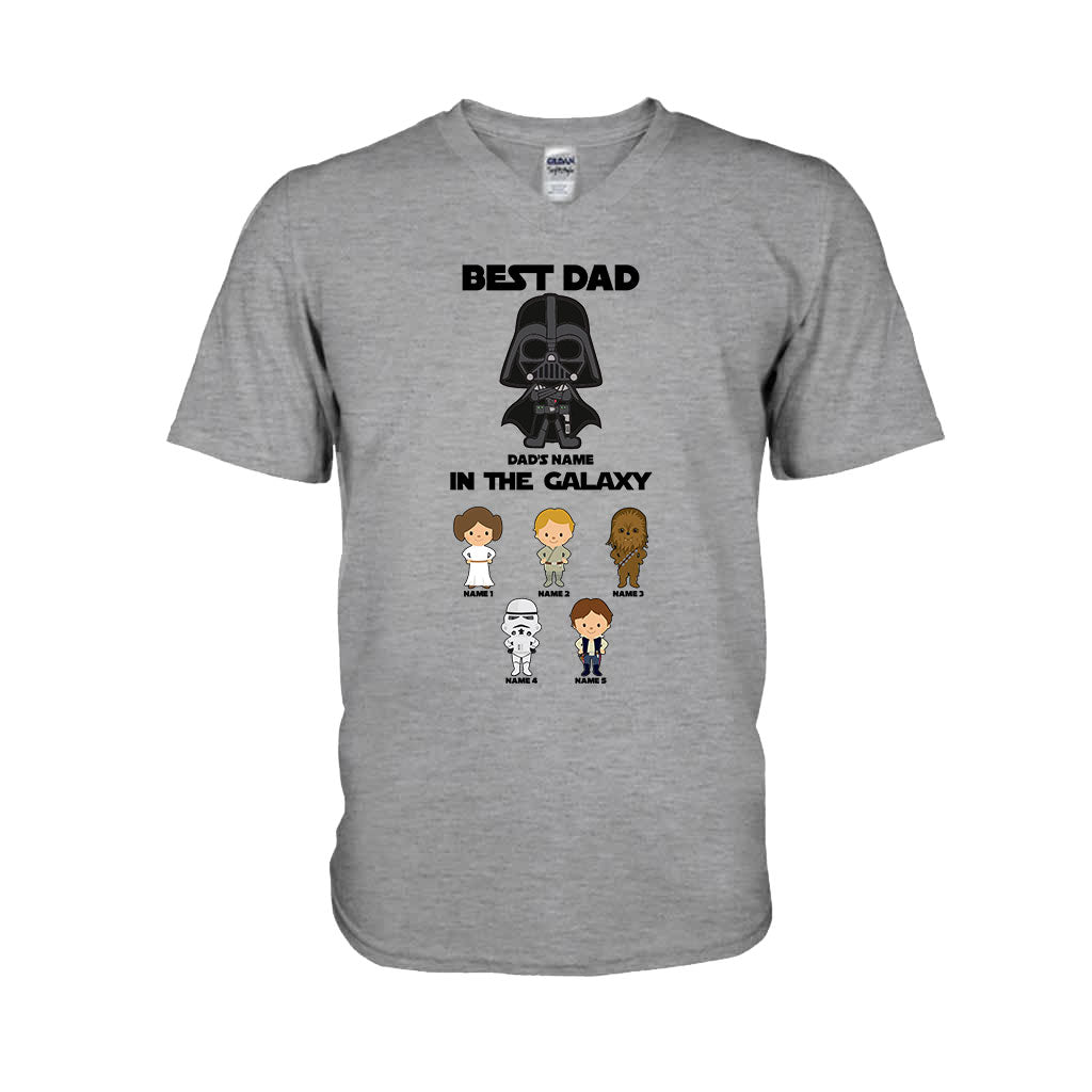 Personalized Best Dad In The Galaxy T-Shirt & Hoodie Gift for Father's Day