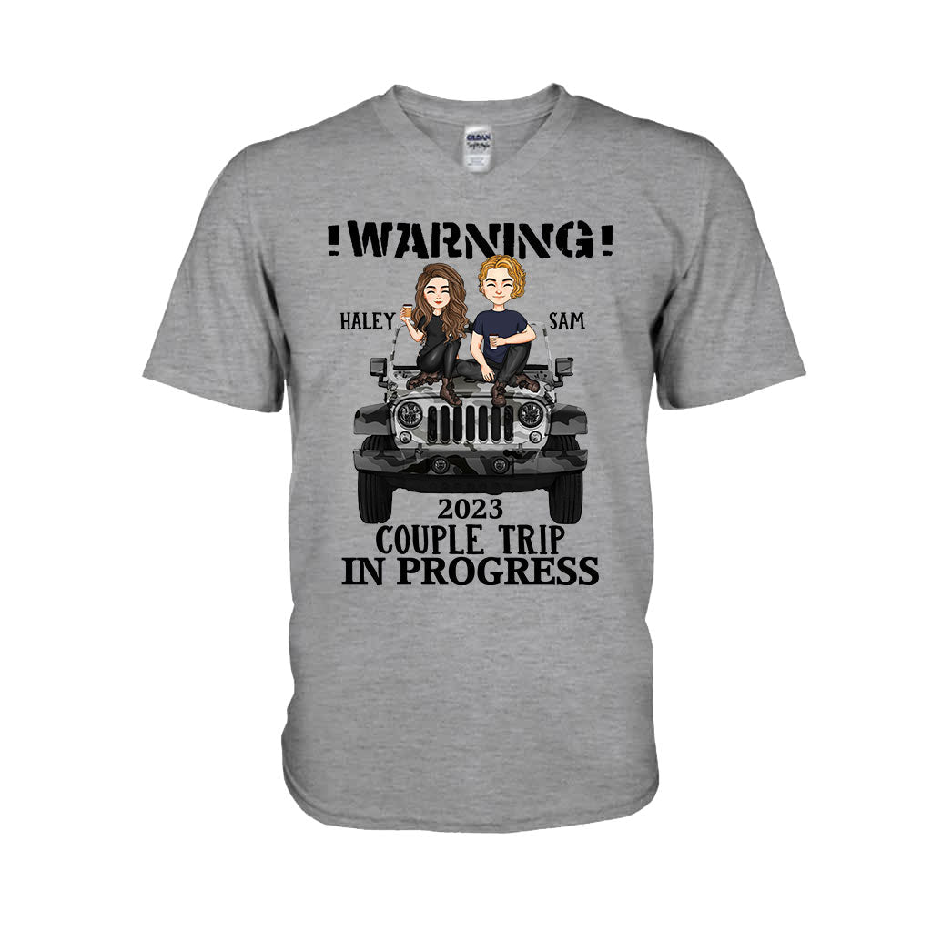 Personalized Couple Car T-Shirt and Hoodie with Custom Names | Engagement, Valentine's Day, Anniversary Gift