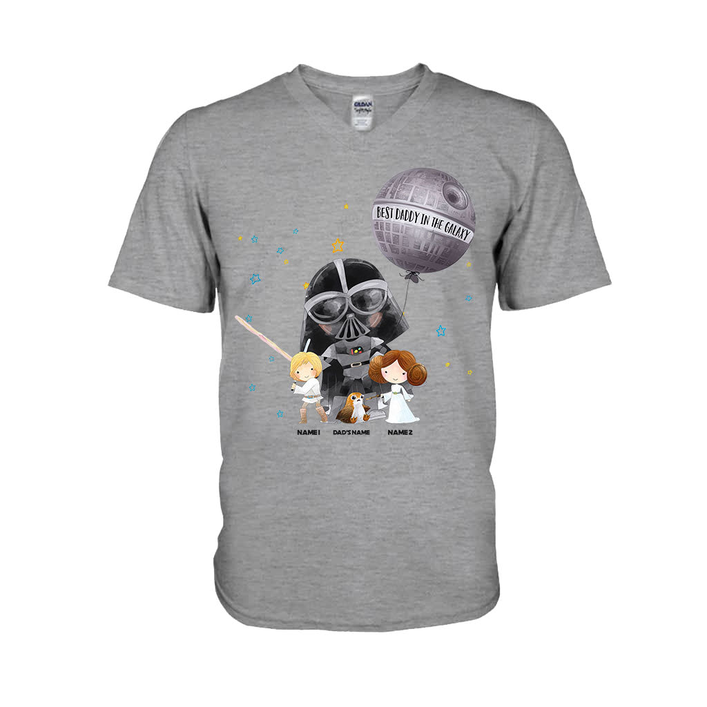 Personalized Best Dad in the Galaxy T-Shirt & Hoodie for Father's Day