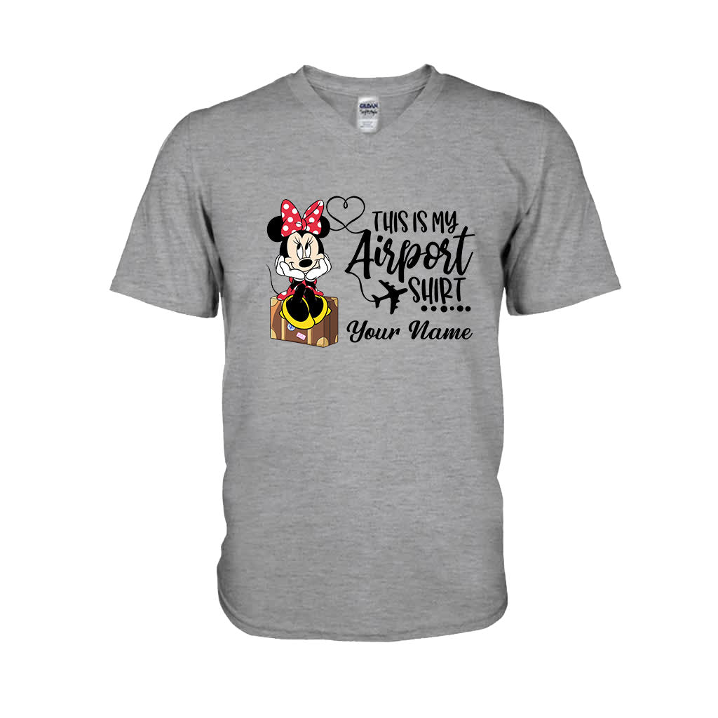 Personalized Mouse Airport Shirt Custom Name T-shirt Hoodie Gift for Travelers