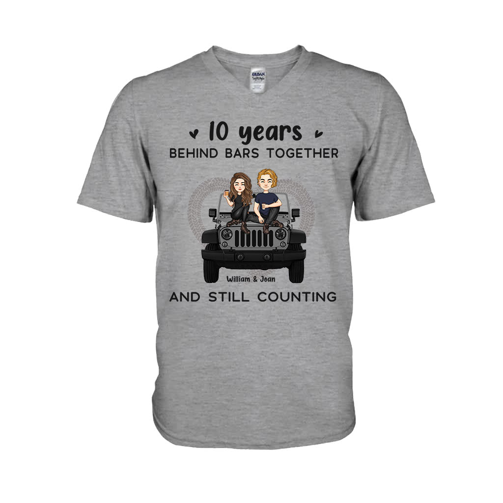 Personalized Couple T-shirt & Hoodie 10 Years Behind Bars Gift