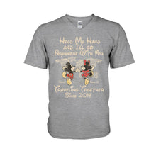 Load image into Gallery viewer, Personalized Couple T-shirt Custom Names Travel Together Gift
