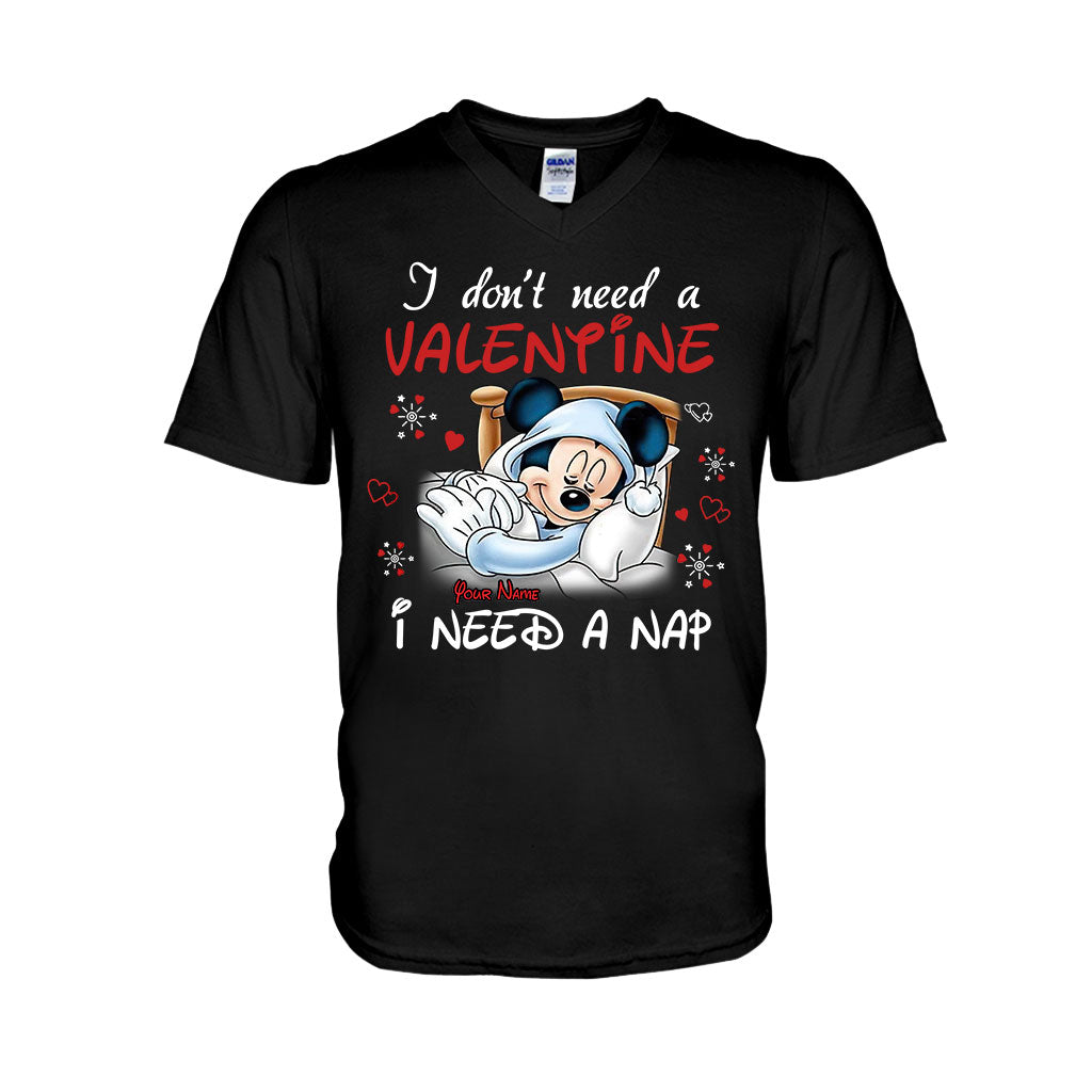 Personalized Valentine T-shirt with Mickey Mouse Design for Her
