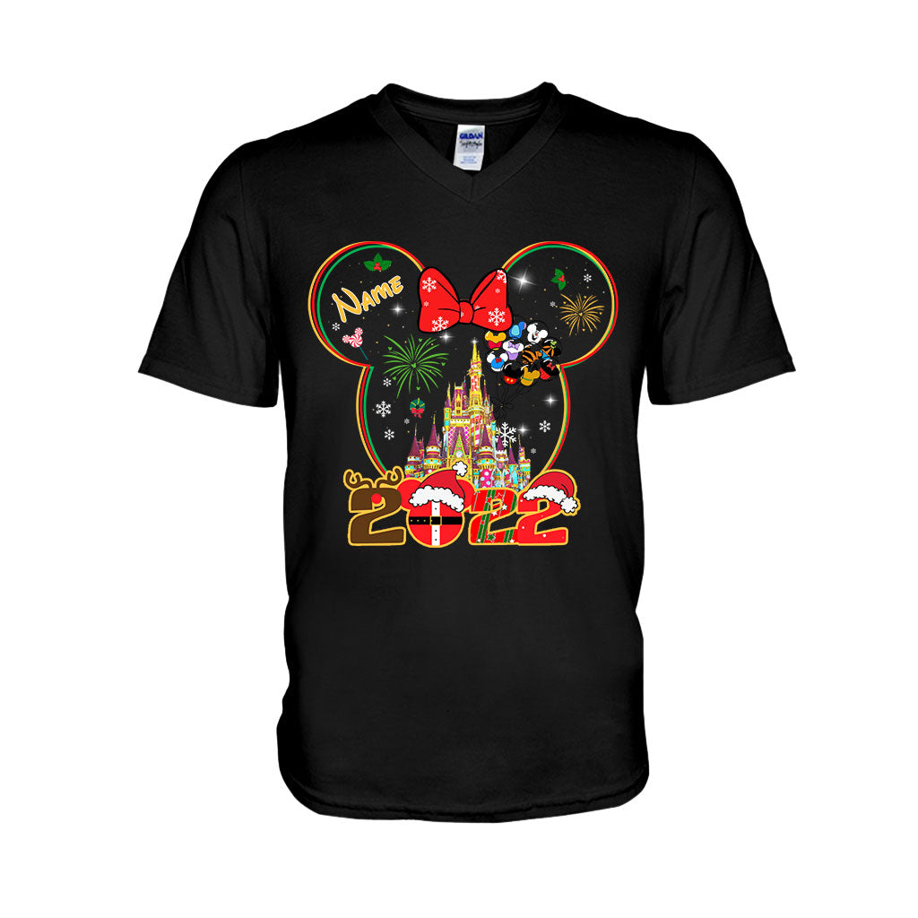 Personalized Christmas Mouse T-shirt & Hoodie for Kids - Custom Name Gift