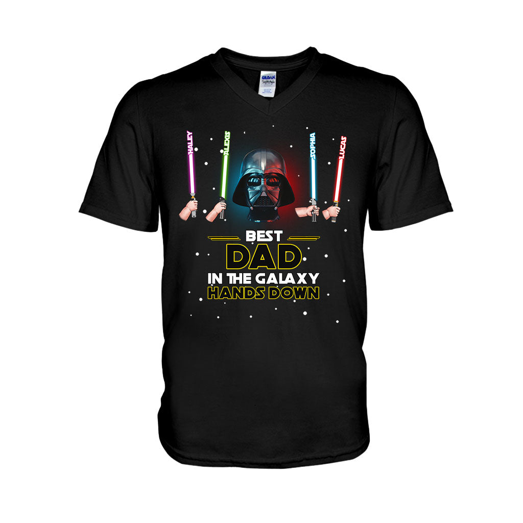 Personalized Best Dad in the Galaxy T-shirt & Hoodie Gift