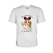 Load image into Gallery viewer, Personalized Mouse Ears &amp; Books T-Shirt for Girls - Custom Name Gift
